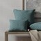 Aqua Performance Pet Friendly Diamond Geometric Chenille Woven Pattern Upholstery Fabric by The Yard - SKU: Brinley Teal